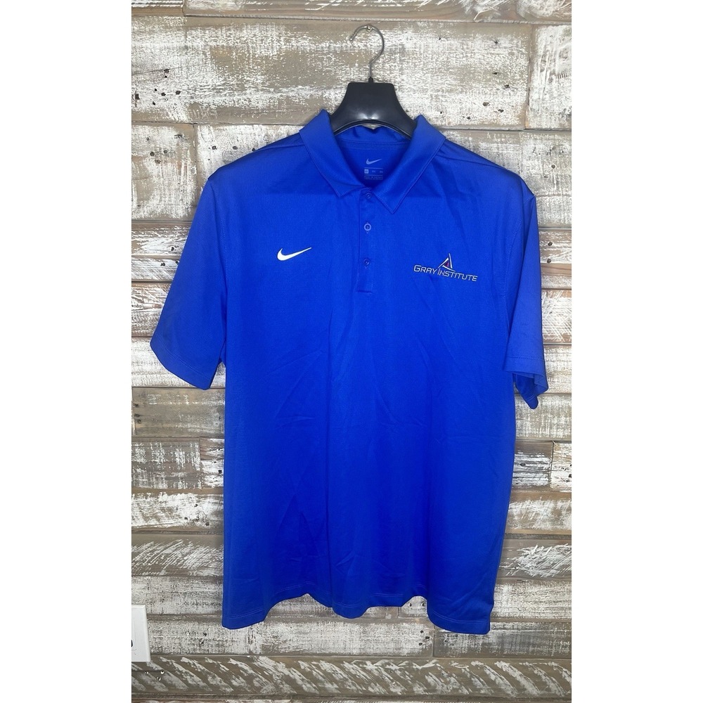 Nike Mens Blue Polo XXL Embroidered "Gray Institute"